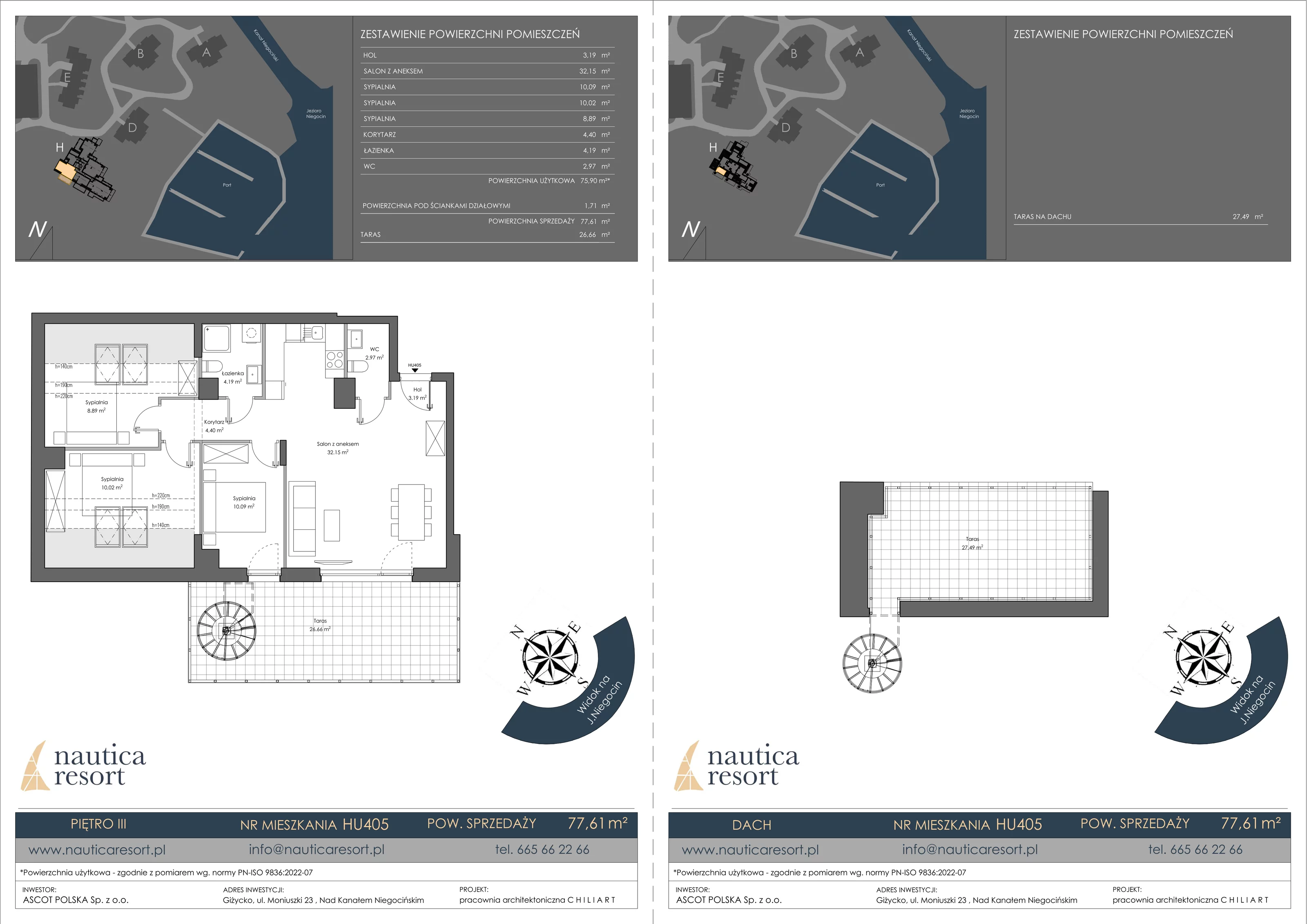 Apartament 77,61 m², piętro 3, oferta nr H.405, Nautica Resort, Giżycko, ul. Moniuszki 23