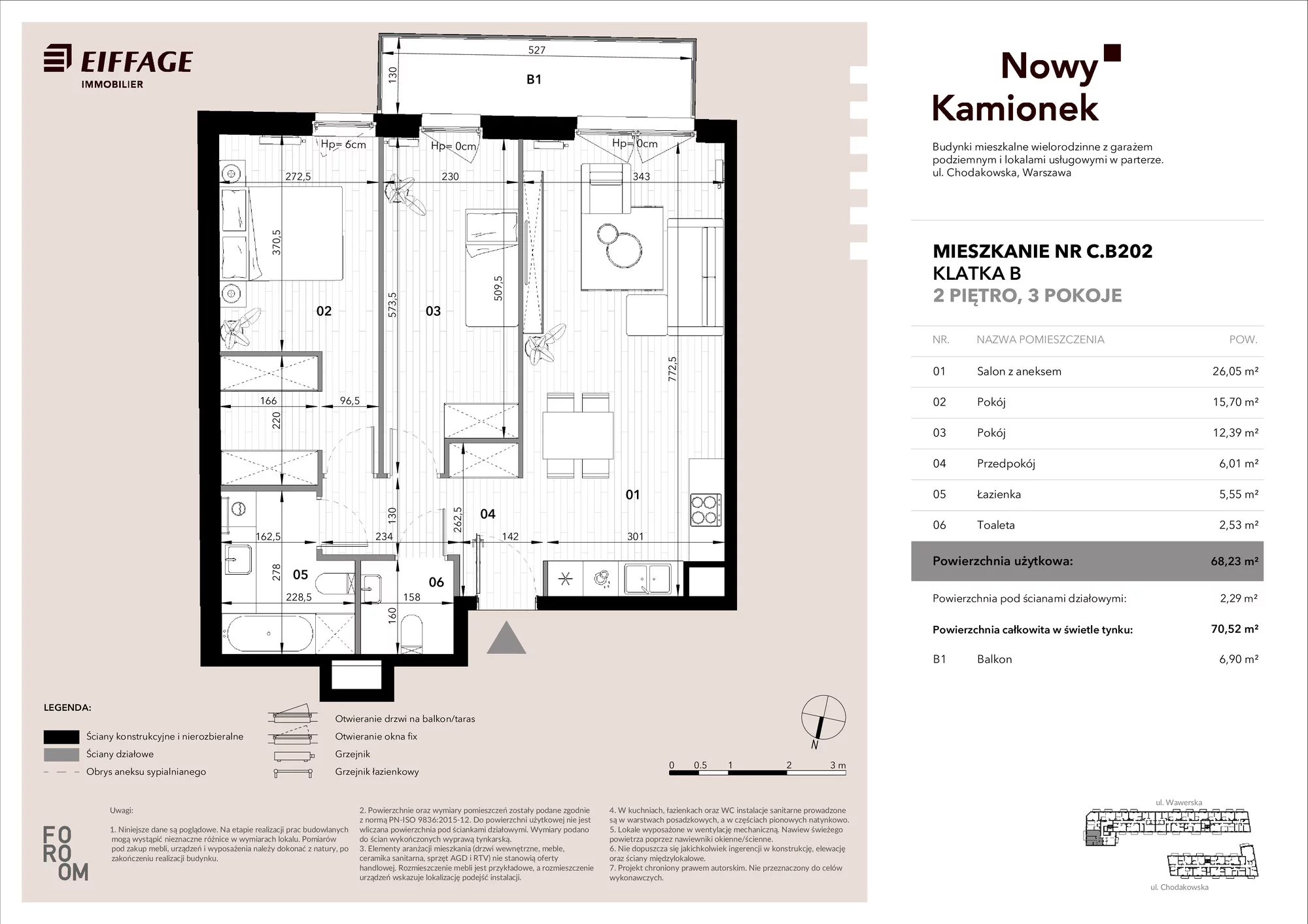 Mieszkanie 68,23 m², piętro 2, oferta nr C.B202, Nowy Kamionek, Warszawa, Praga Południe, Kamionek, ul. Chodakowska
