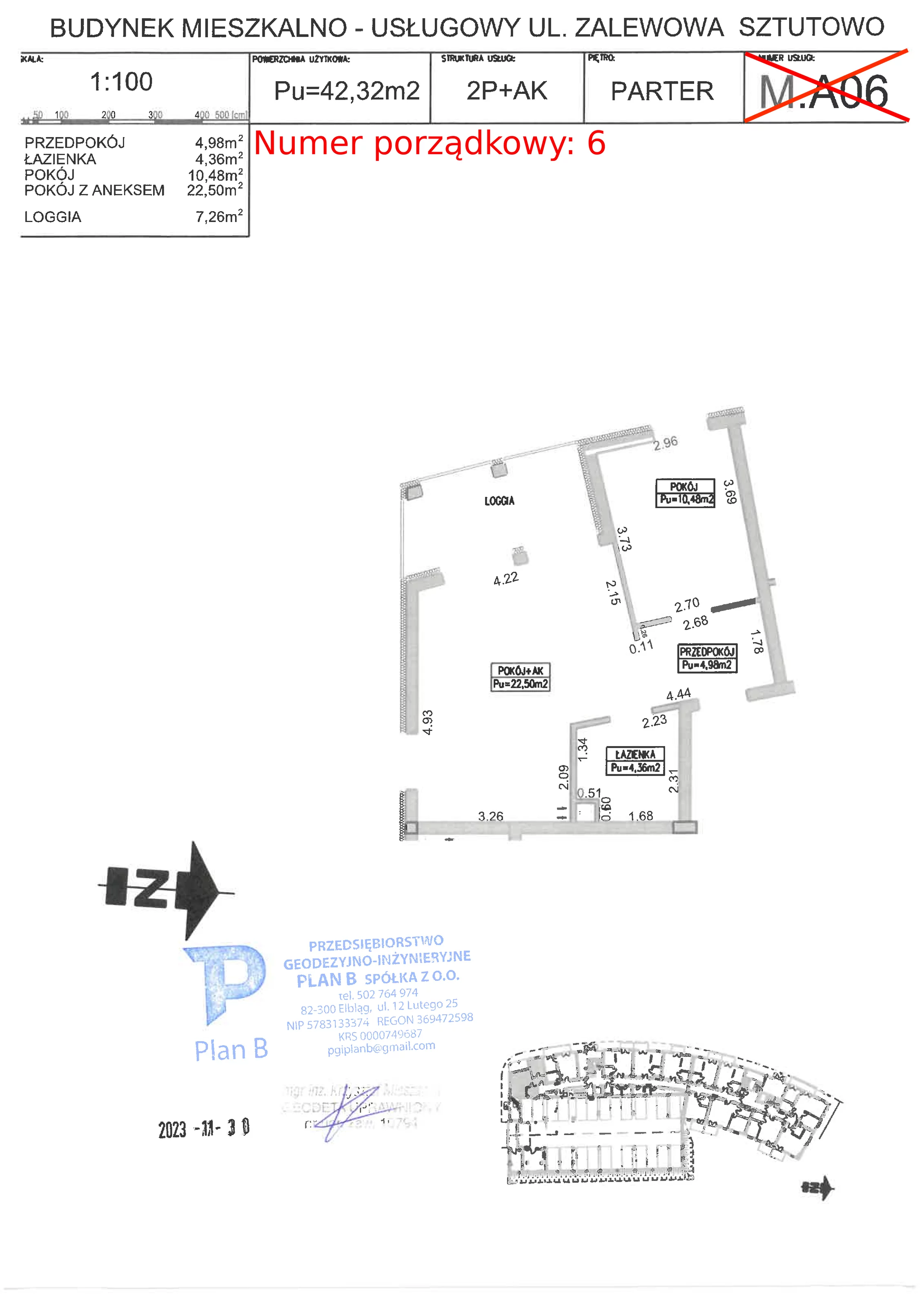 Apartament 42,32 m², parter, oferta nr M.A06, Perła Mierzei, Sztutowo, ul. Zalewowa