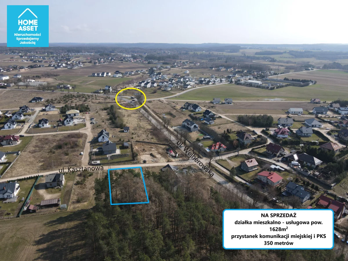 Działka 1 628,00 m², oferta nr , HS116850, Gowino, Kasztanowa