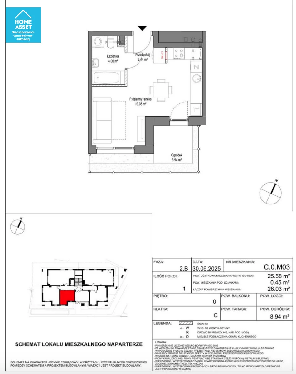 1 pokój, mieszkanie 25,58 m², parter, oferta nr , HS993129, Gdańsk, Zaspa, Leszczyńskich