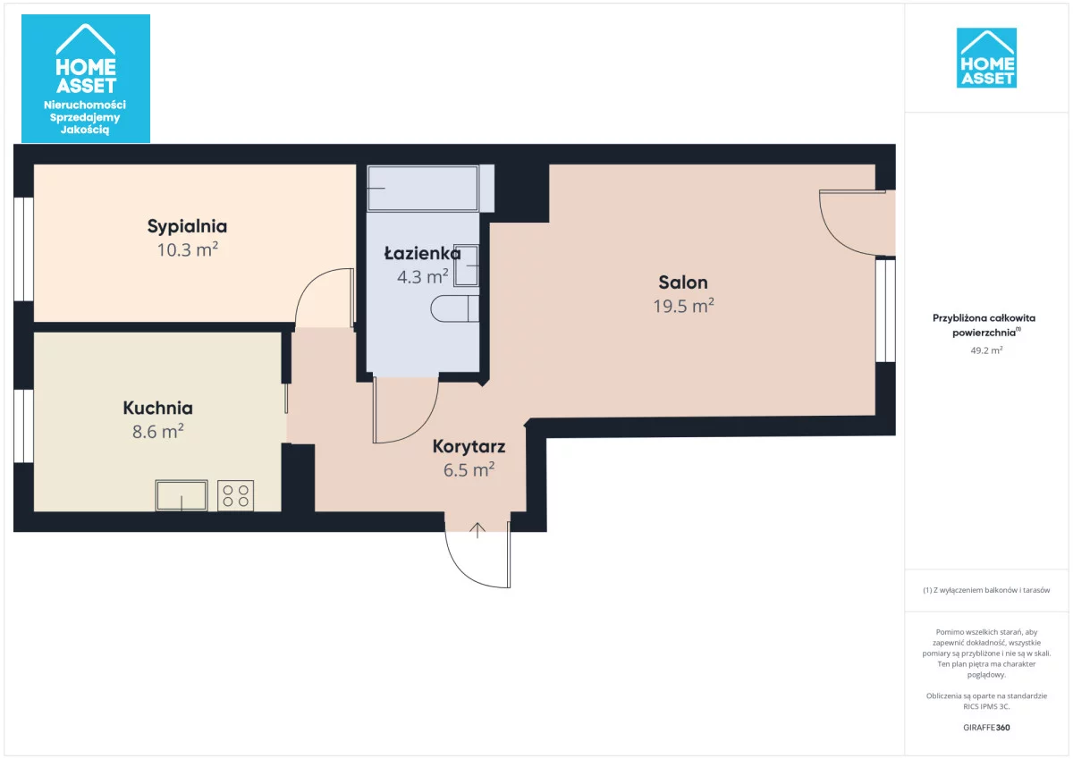 2 pokoje, mieszkanie 49,20 m², piętro 2, oferta nr , HS495304, Reda, Obwodowa