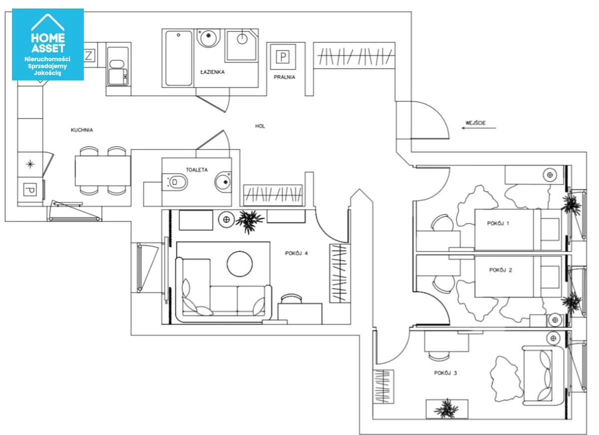 3 pokoje, mieszkanie 67,95 m², parter, oferta nr , HS456216, Gdańsk, Nowy Port, Ks. Mariana Góreckiego