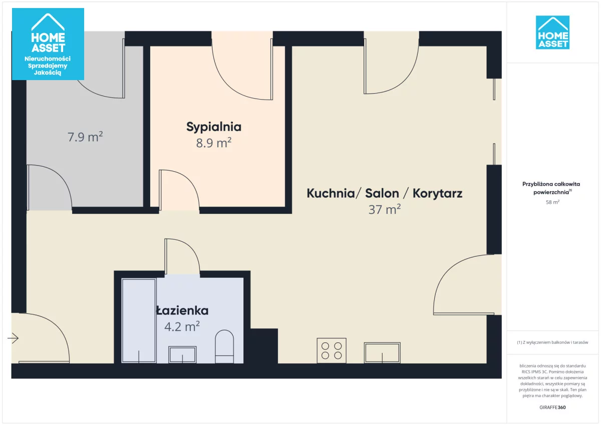 3 pokoje, mieszkanie 58,00 m², parter, oferta nr , HS263830, Rumia, Żwirki I Wigury
