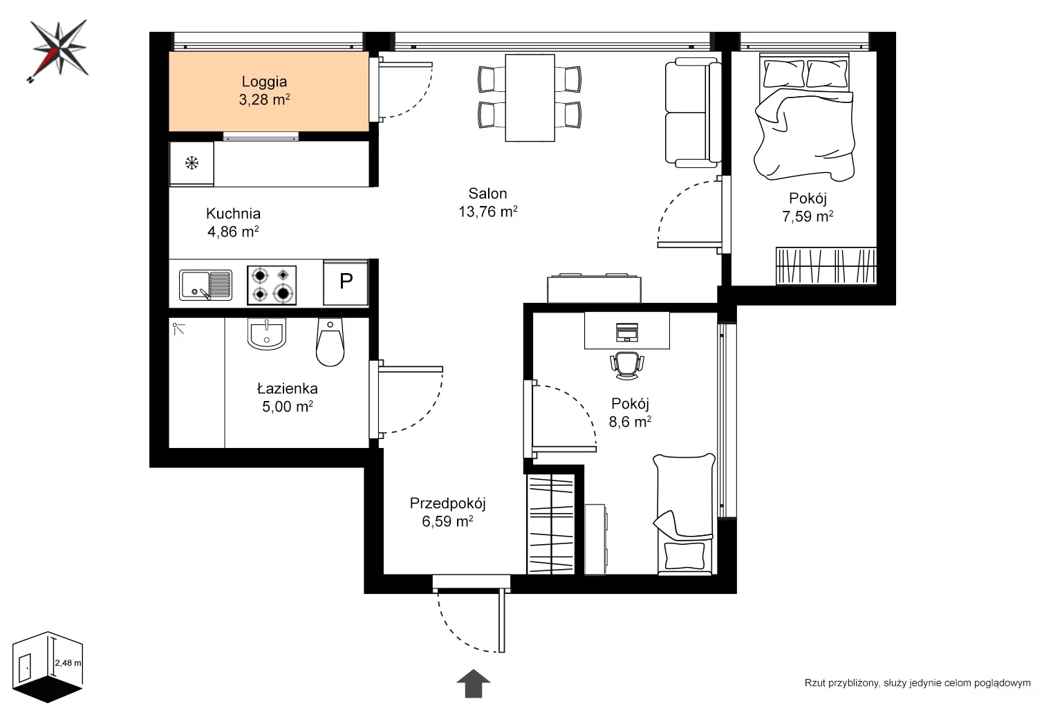 3 pokoje, mieszkanie 46,40 m², piętro 7, oferta nr , Skorochód, Warszawa, Ochota, Rakowiec, Walentego Majewskiego Skorochód 15