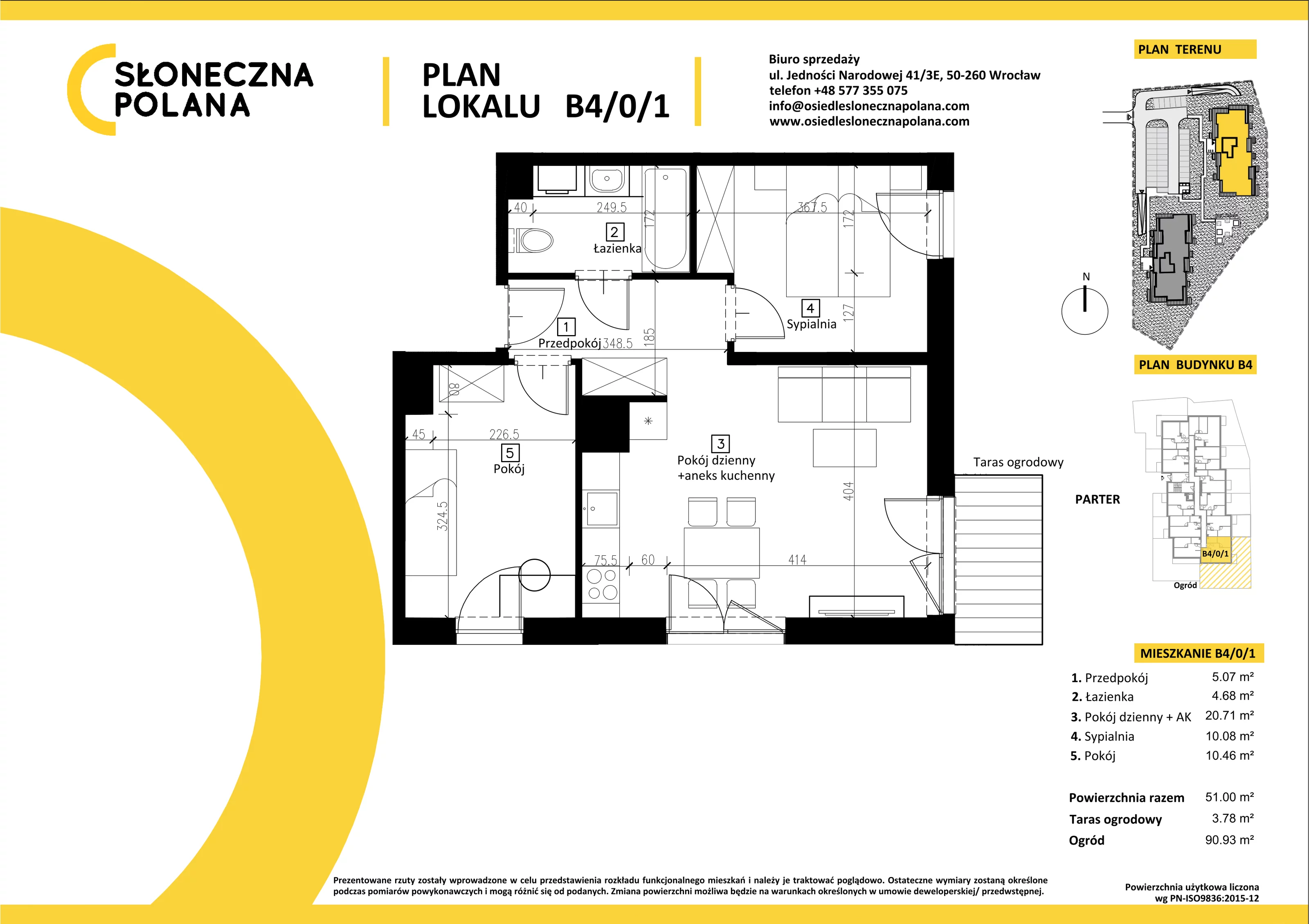 Apartament 51,00 m², parter, oferta nr B4/0/1, Słoneczna Polana, Kudowa-Zdrój, ul. Bluszczowa