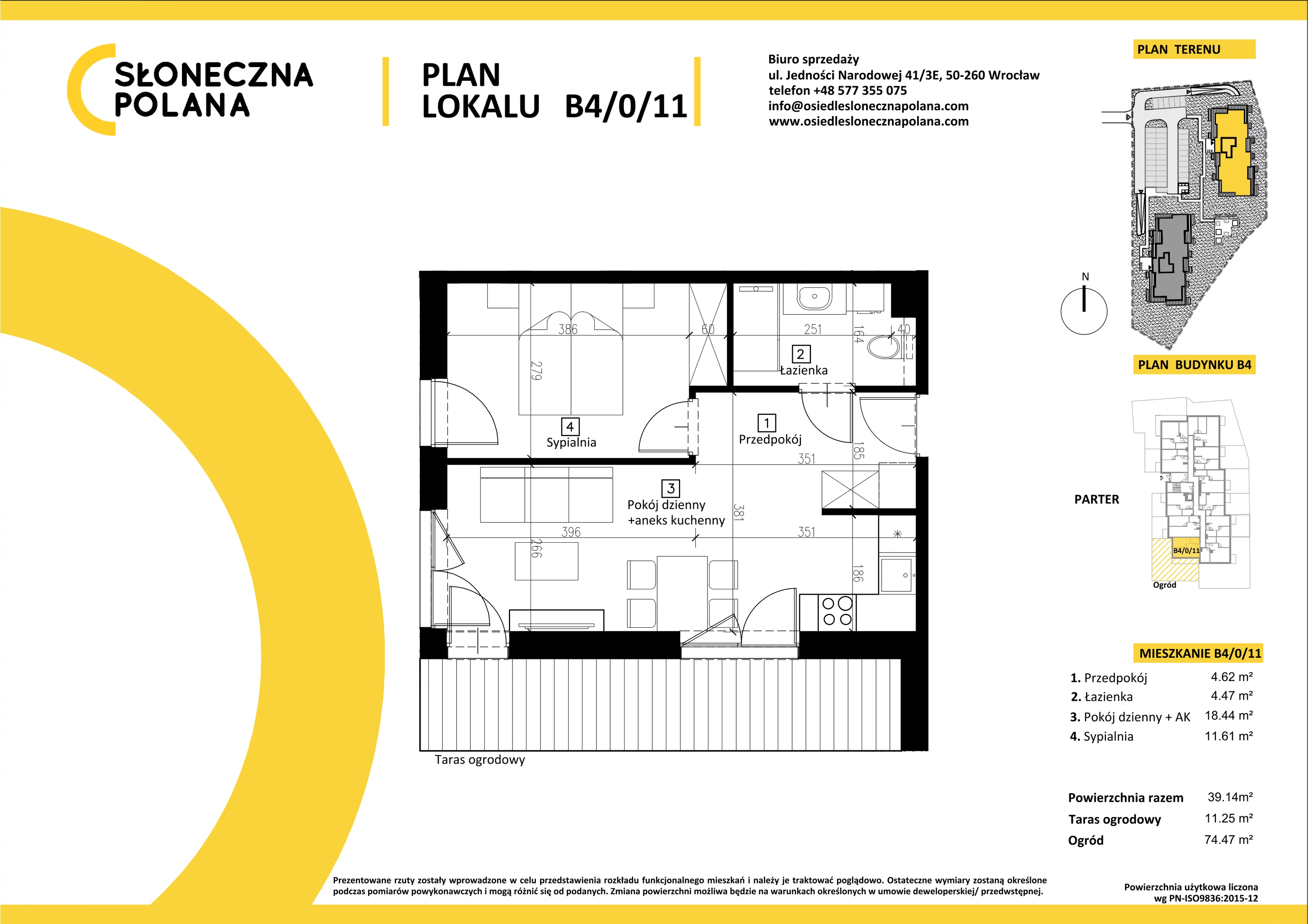 Mieszkanie 39,14 m², parter, oferta nr B4/0/11, Słoneczna Polana, Kudowa-Zdrój, ul. Bluszczowa