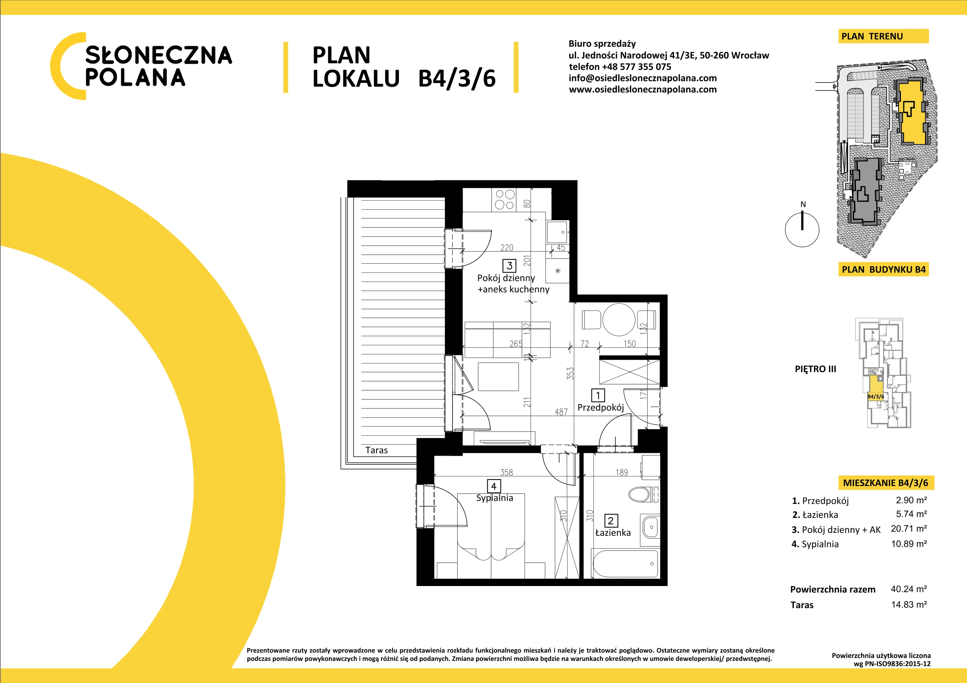 Apartament 40,24 m², piętro 3, oferta nr B4/3/6, Słoneczna Polana, Kudowa-Zdrój, ul. Bluszczowa