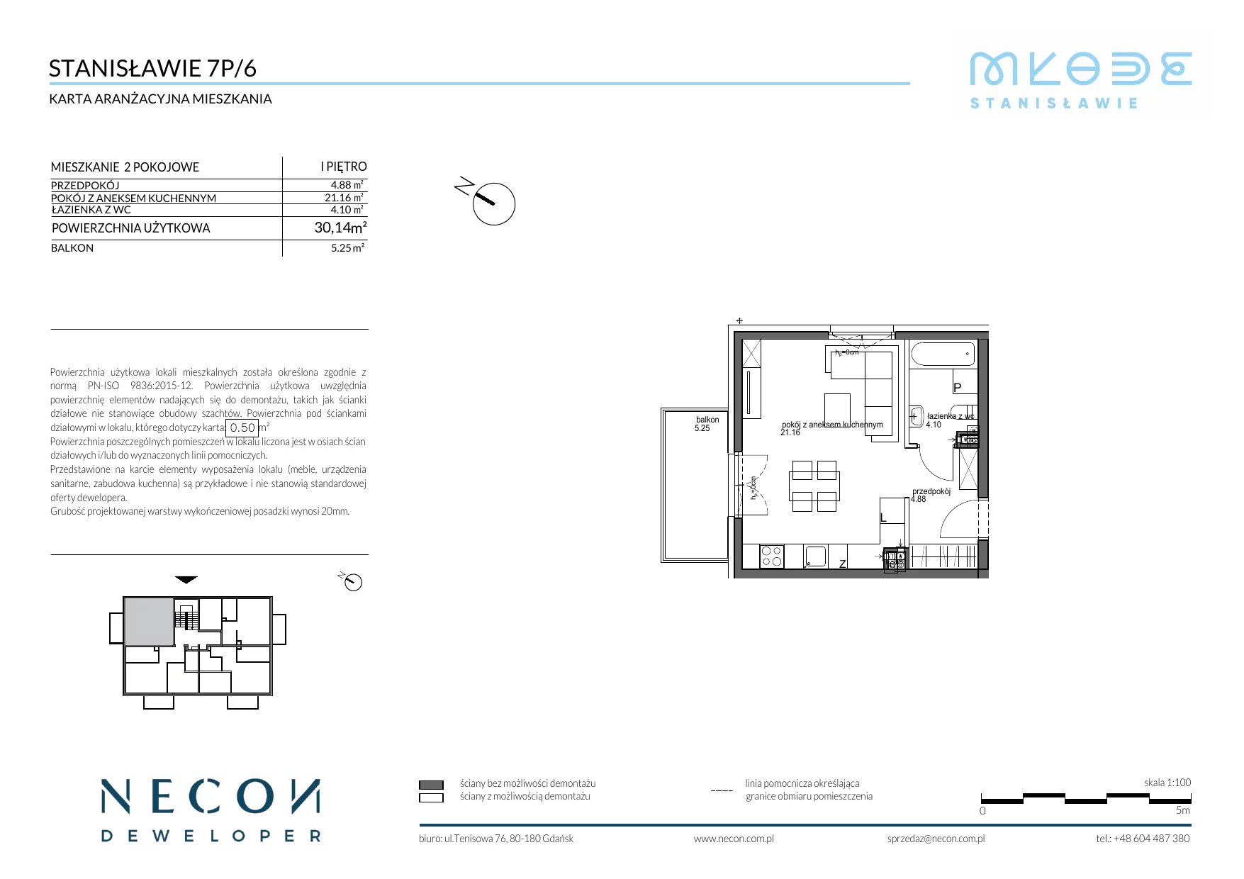 Mieszkanie 30,14 m², piętro 1, oferta nr B15_6, Młode Stanisławie, Stanisławie