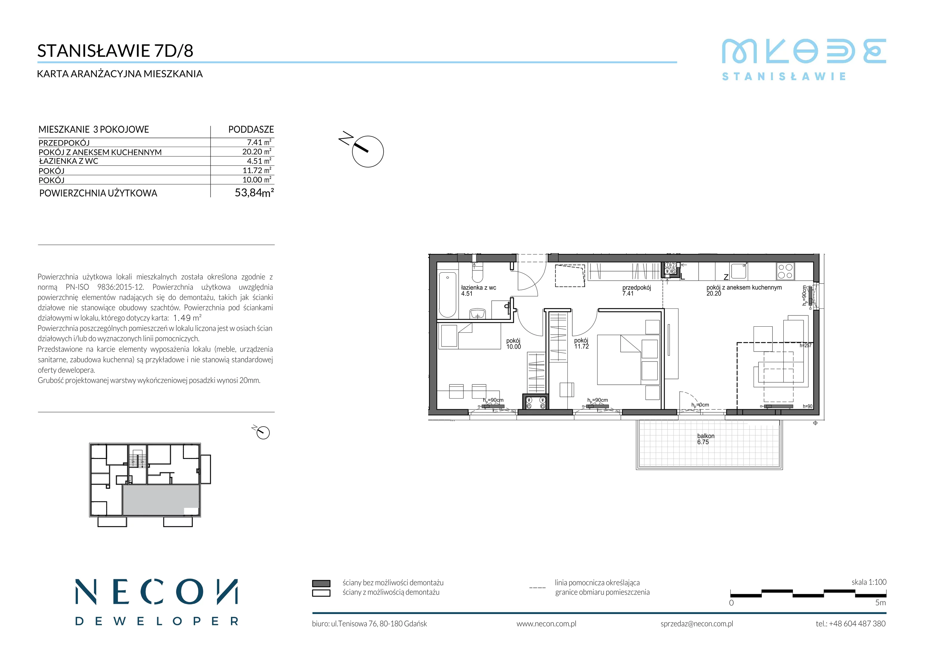 Mieszkanie 53,84 m², piętro 2, oferta nr B4_8, Młode Stanisławie, Stanisławie