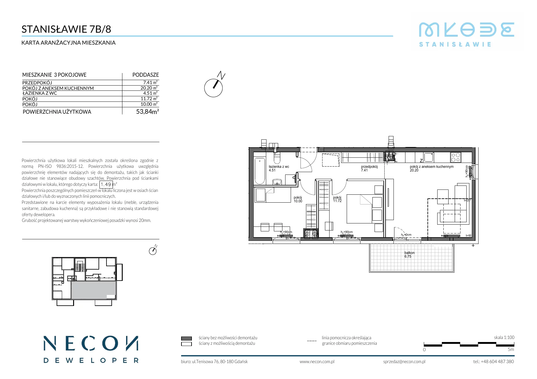 Mieszkanie 53,84 m², piętro 2, oferta nr B2_8, Młode Stanisławie, Stanisławie