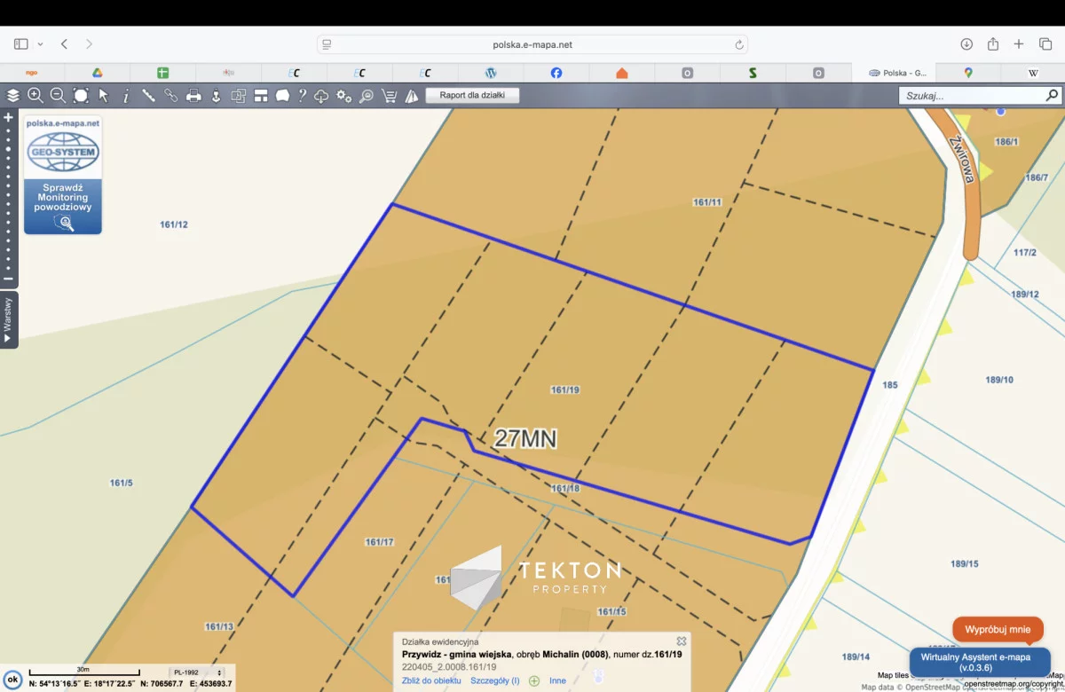 Działka 1 000,00 m², oferta nr , TC495591, Michalin, Żwirowa