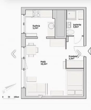 1 pokój, mieszkanie 31,70 m², piętro 5, oferta nr , TC768971, Sopot, Brodwino, Oskara Kolberga