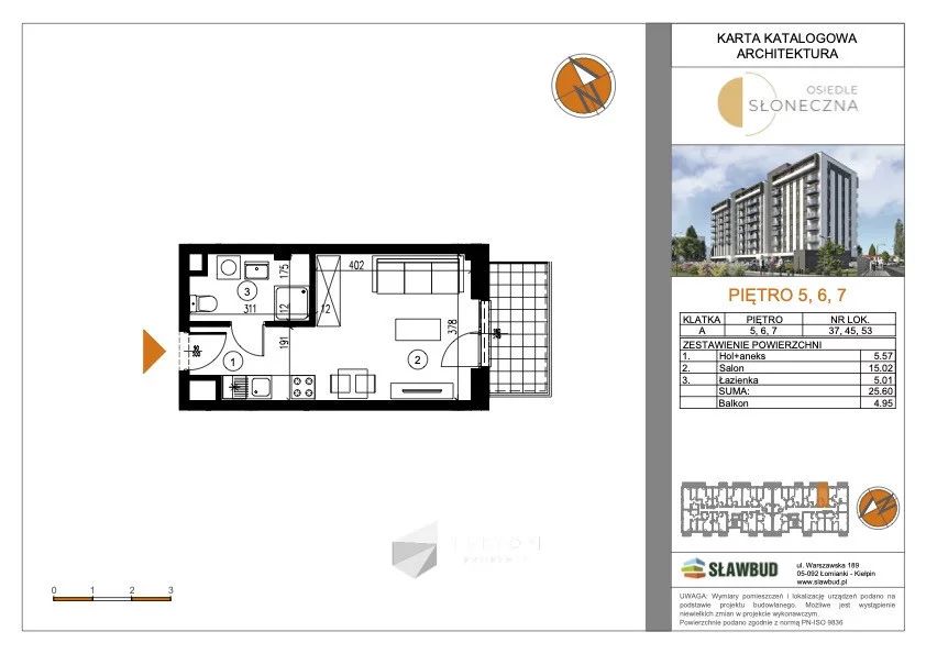 1 pokój, mieszkanie 25,47 m², piętro 5, oferta nr , TC451917, Marki, Słoneczna