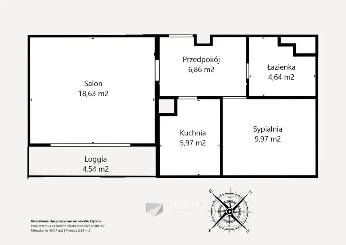 2 pokoje, mieszkanie 48,88 m², piętro 4, oferta nr , TC922162, Poznań, Zielony Dębiec, Dębiec, Dębina