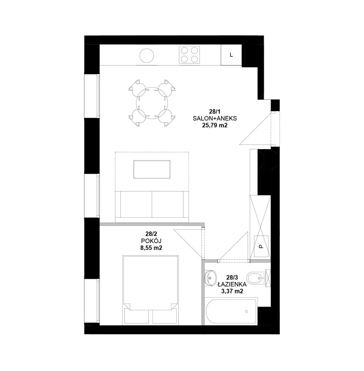 2 pokoje, mieszkanie 37,26 m², piętro 6, oferta nr , TC751053, Poznań, Garbary