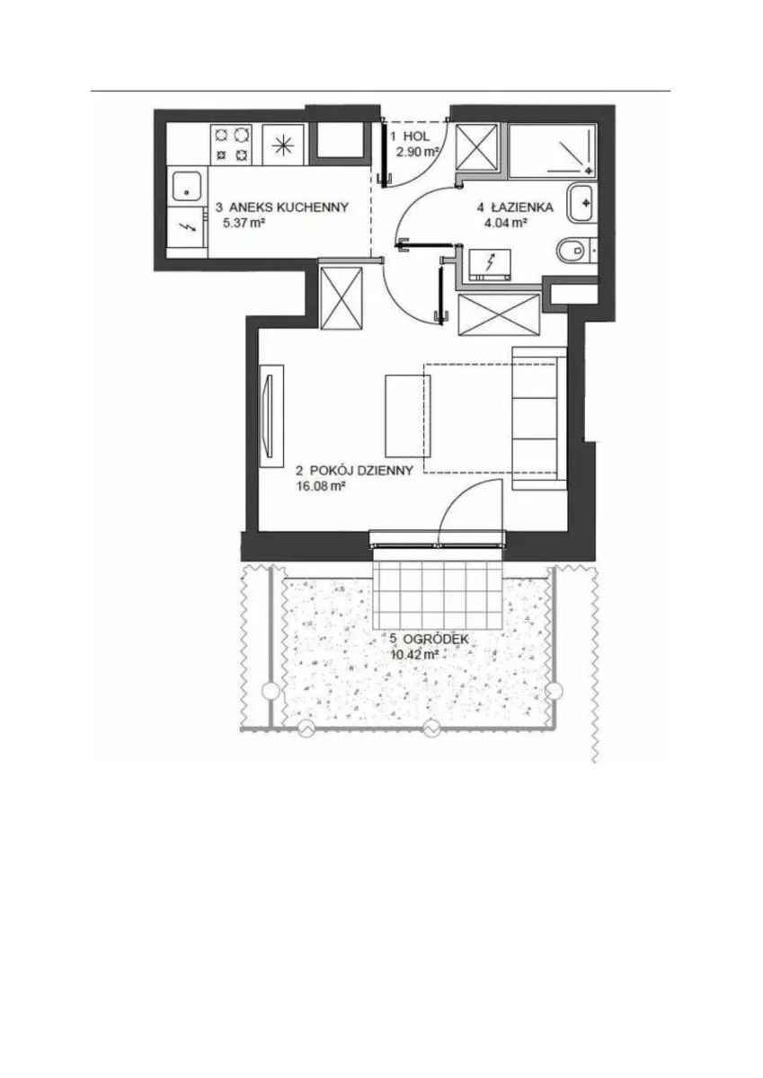2 pokoje, apartament 28,61 m², parter, oferta nr , TC175323, Warszawa, Mariana Zdziechowskiego