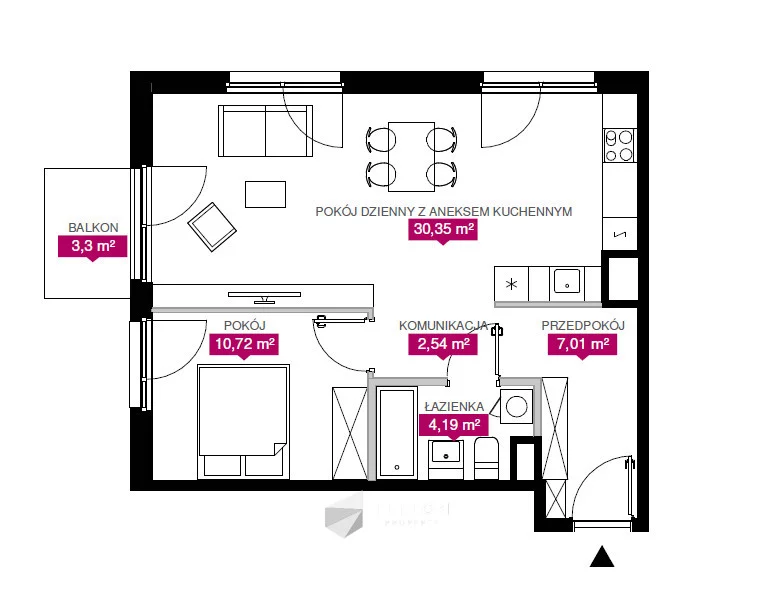 2 pokoje, mieszkanie 56,29 m², piętro 4, oferta nr , TC611454, Łódź, Widzew, Widzew, Milionowa