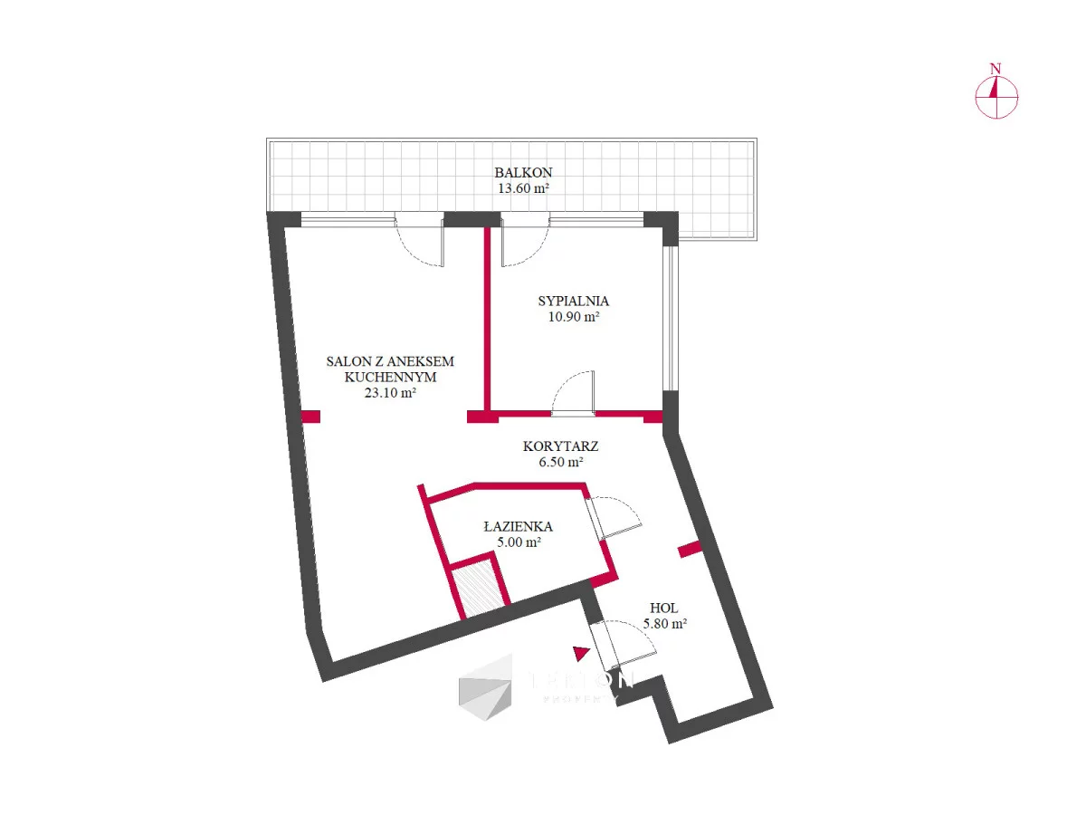 2 pokoje, mieszkanie 51,30 m², piętro 1, oferta nr , TC607369, Poznań, Winiary, Winiary, Piątkowska