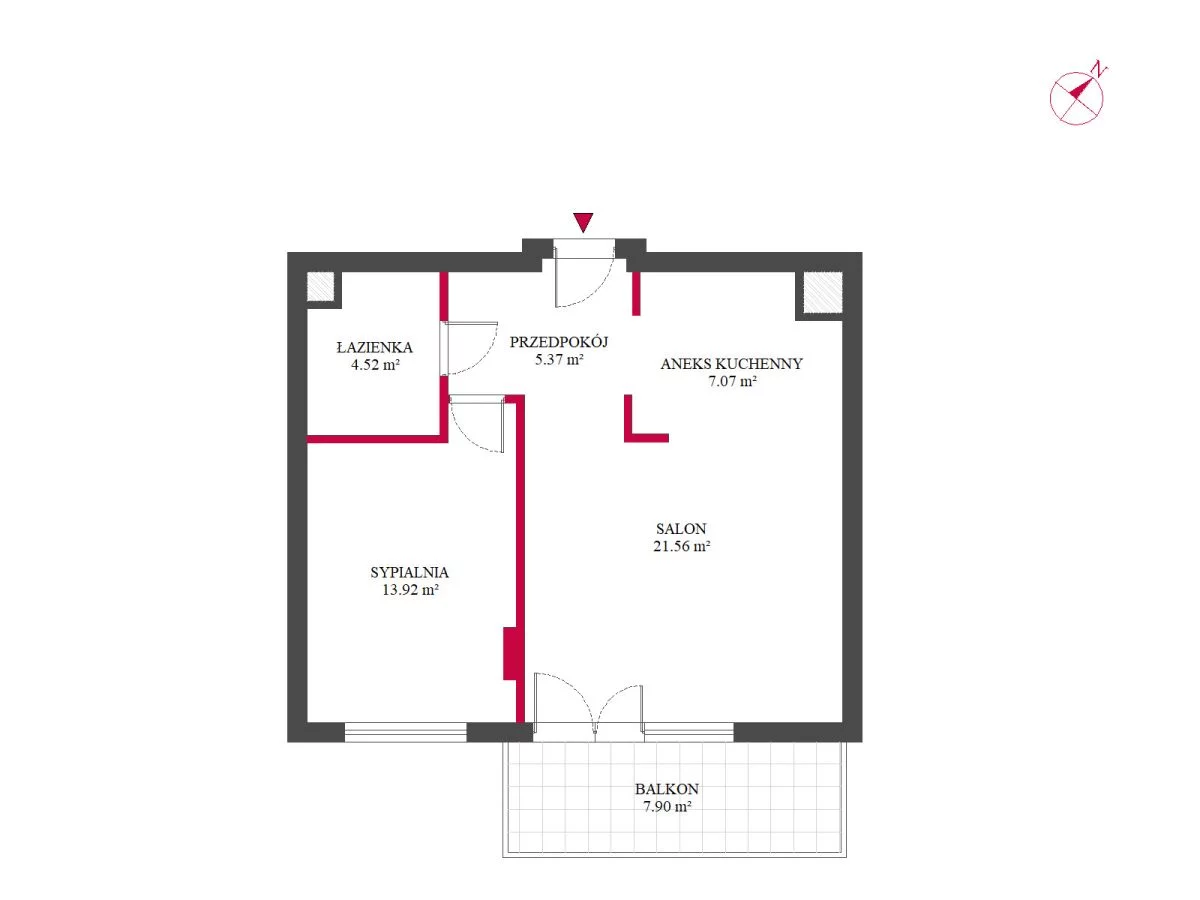 2 pokoje, mieszkanie 52,44 m², piętro 6, oferta nr , TC806072, Warszawa, Przasnyska
