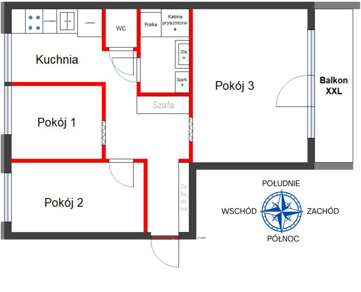 3 pokoje, mieszkanie 56,20 m², piętro 2, oferta nr , TC729814, Gdańsk, Żabianka-Wejhera-Jelitkowo-Tysiąclecia, Żabianka, Aleja Grunwaldzka