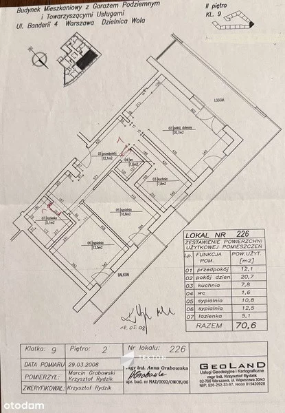3 pokoje, mieszkanie 70,60 m², piętro 2, oferta nr , TC645870, Warszawa, Wola, Wola, Banderii