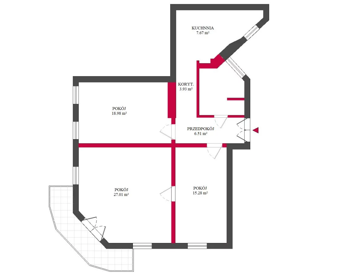 3 pokoje, mieszkanie 97,70 m², piętro 3, oferta nr , TC104966, Poznań, Wilda, Wilda, Dezyderego Chłapowskiego