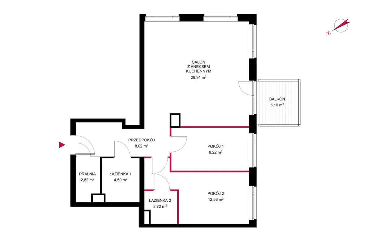 3 pokoje, mieszkanie 69,35 m², piętro 4, oferta nr , TC436569, Poznań, Starołęcka