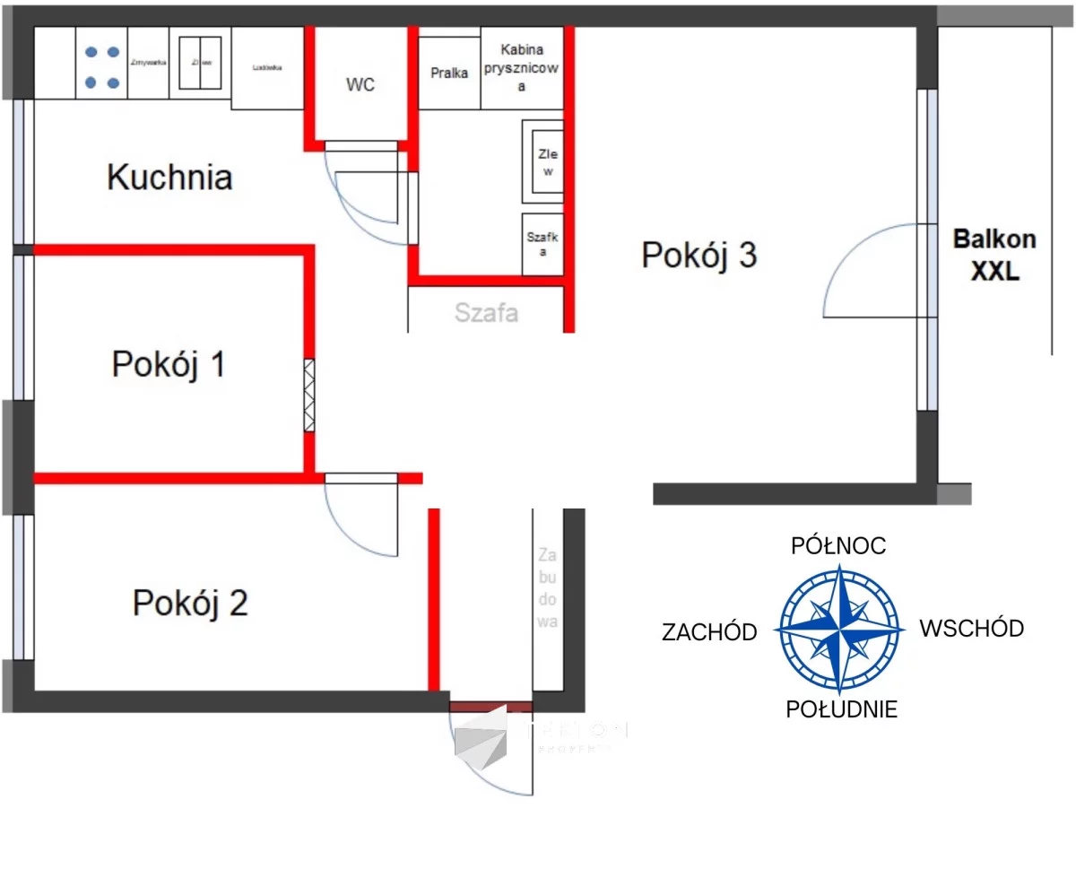 3 pokoje, mieszkanie 57,79 m², piętro 7, oferta nr , TC112400, Gdańsk, Żabianka-Wejhera-Jelitkowo-Tysiąclecia, Żabianka, Sztormowa