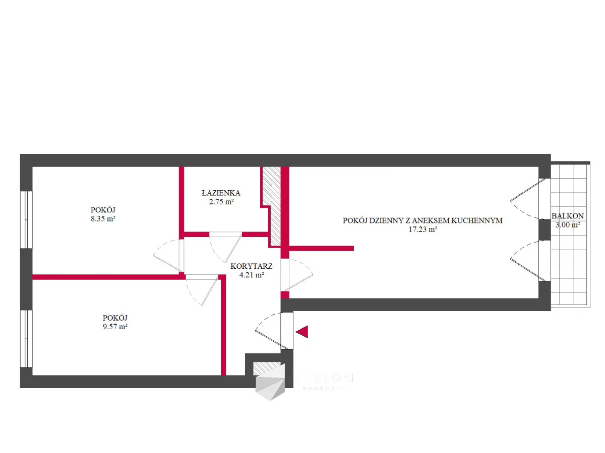 3 pokoje, mieszkanie 42,17 m², parter, oferta nr , TC342105, Czapury, Wiewiórcza