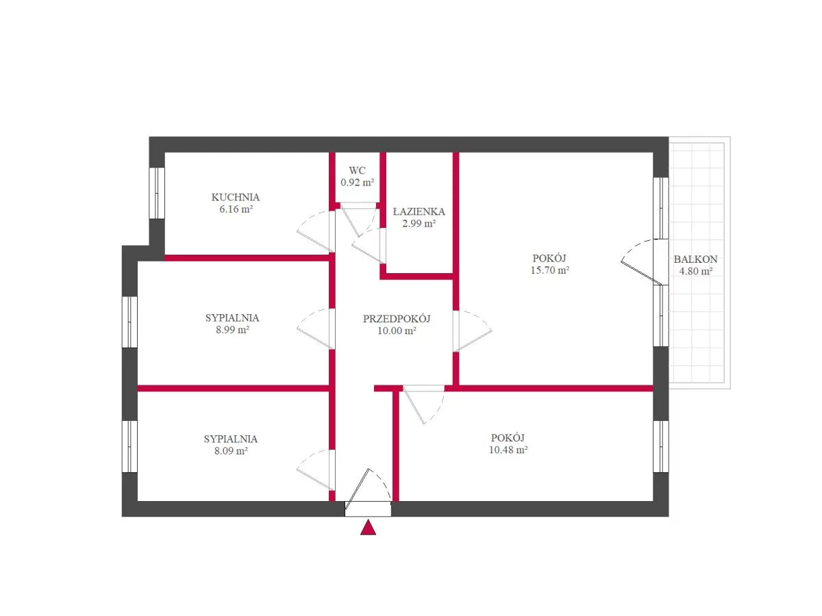 Mieszkanie czteropokojowe 69,02 m², Łódź, Polesie, Retkinia, Janusza Kusocińskiego, Sprzedaż