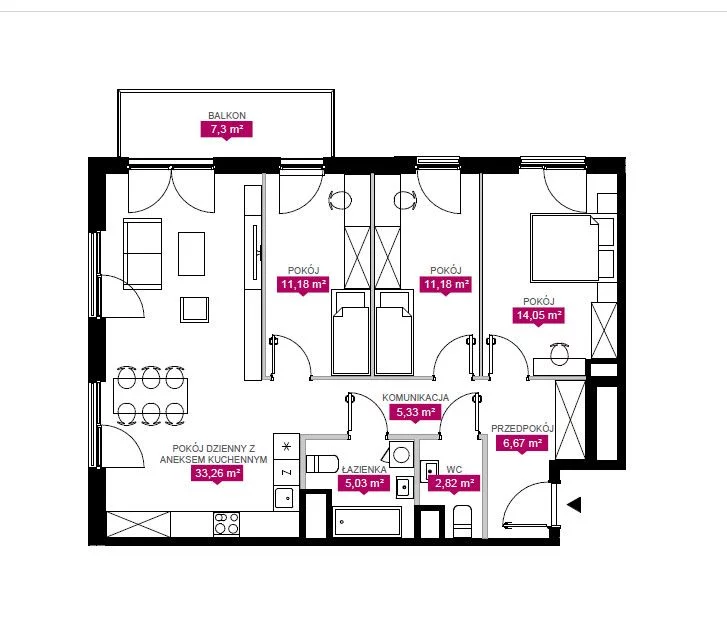 4 pokoje, apartament 93,06 m², piętro 4, oferta nr , TC216965741, Łódź, Widzew, Widzew, Milionowa