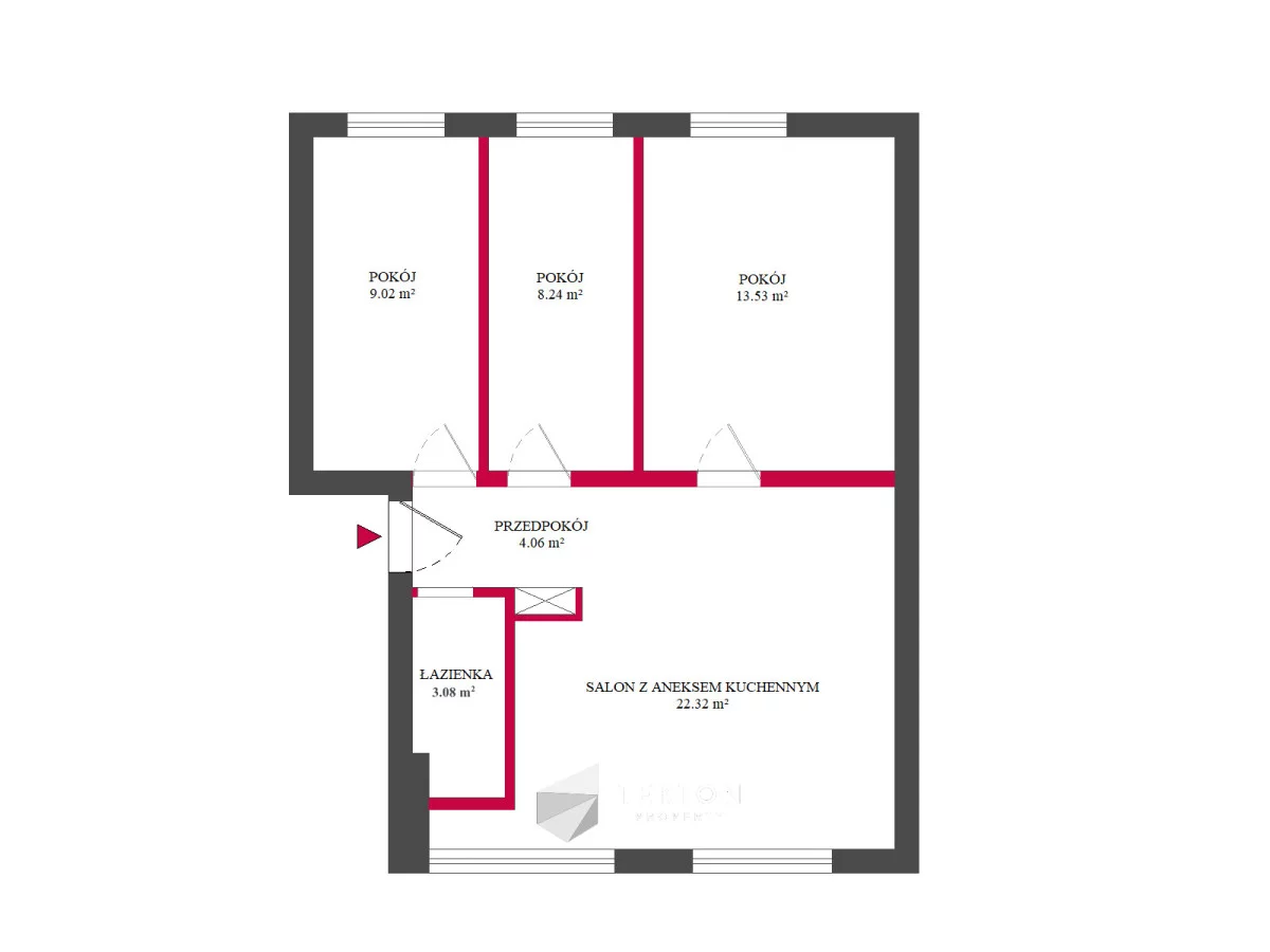 4 pokoje, mieszkanie 60,25 m², piętro 1, oferta nr , TC856927, Wrocław, Księże, Księże Małe, Opolska