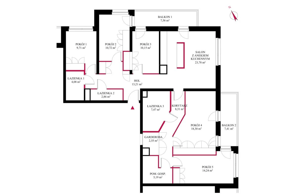 6 pokoi, mieszkanie 130,57 m², piętro 6, oferta nr , TC735036, Poznań, Grunwald, Grunwald, Świerzawska