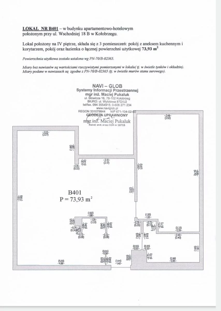 2 pokoje, mieszkanie 73,93 m², piętro 4, oferta nr , OP401, Kołobrzeg, Wschodnia