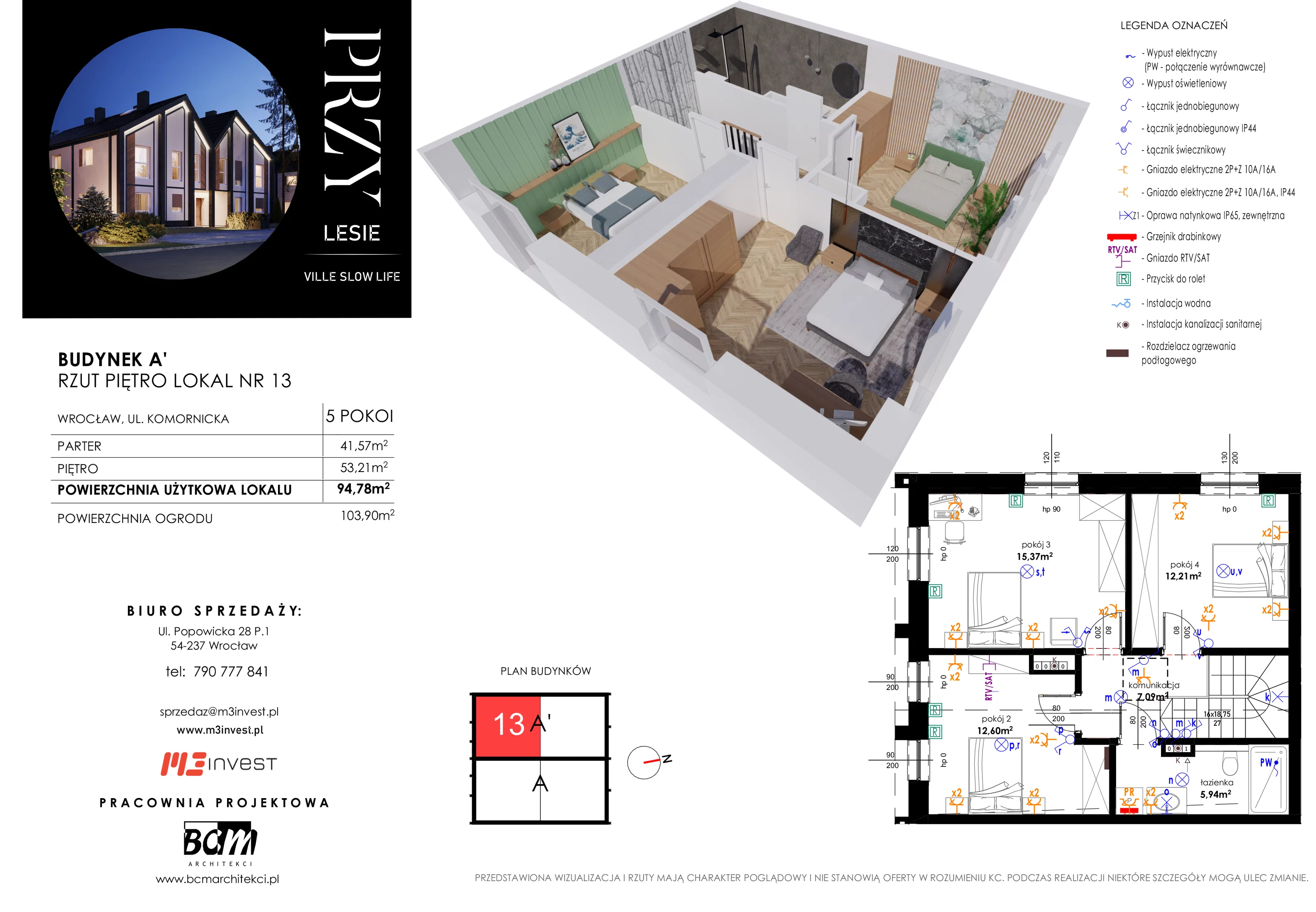 Mieszkanie 94,78 m², parter, oferta nr L13, Przy Lesie Ville Slow Life, Wrocław, Leśnica, Żar, ul. Komornicka