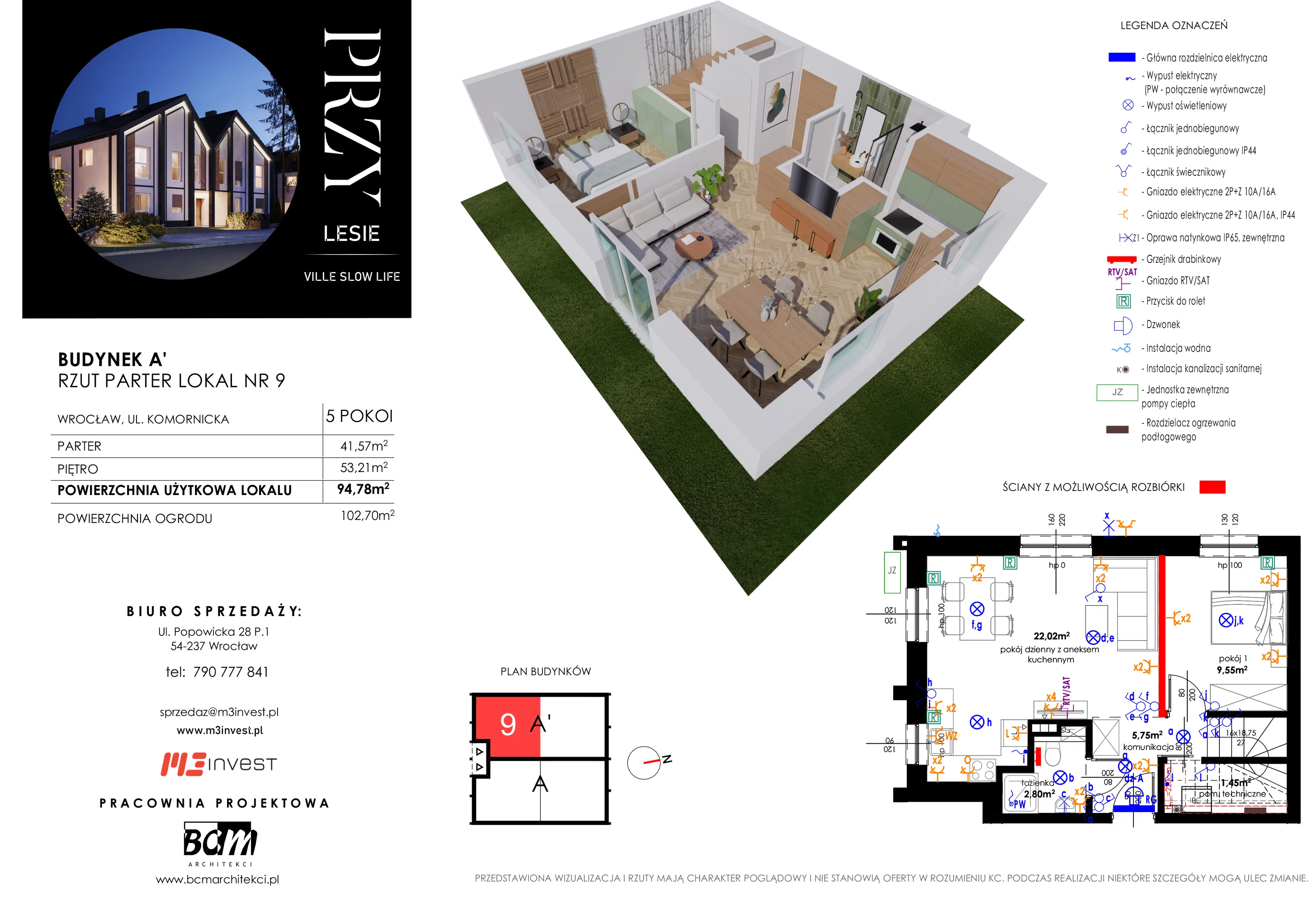 Mieszkanie 94,78 m², parter, oferta nr L9, Przy Lesie Ville Slow Life, Wrocław, Leśnica, Żar, ul. Komornicka