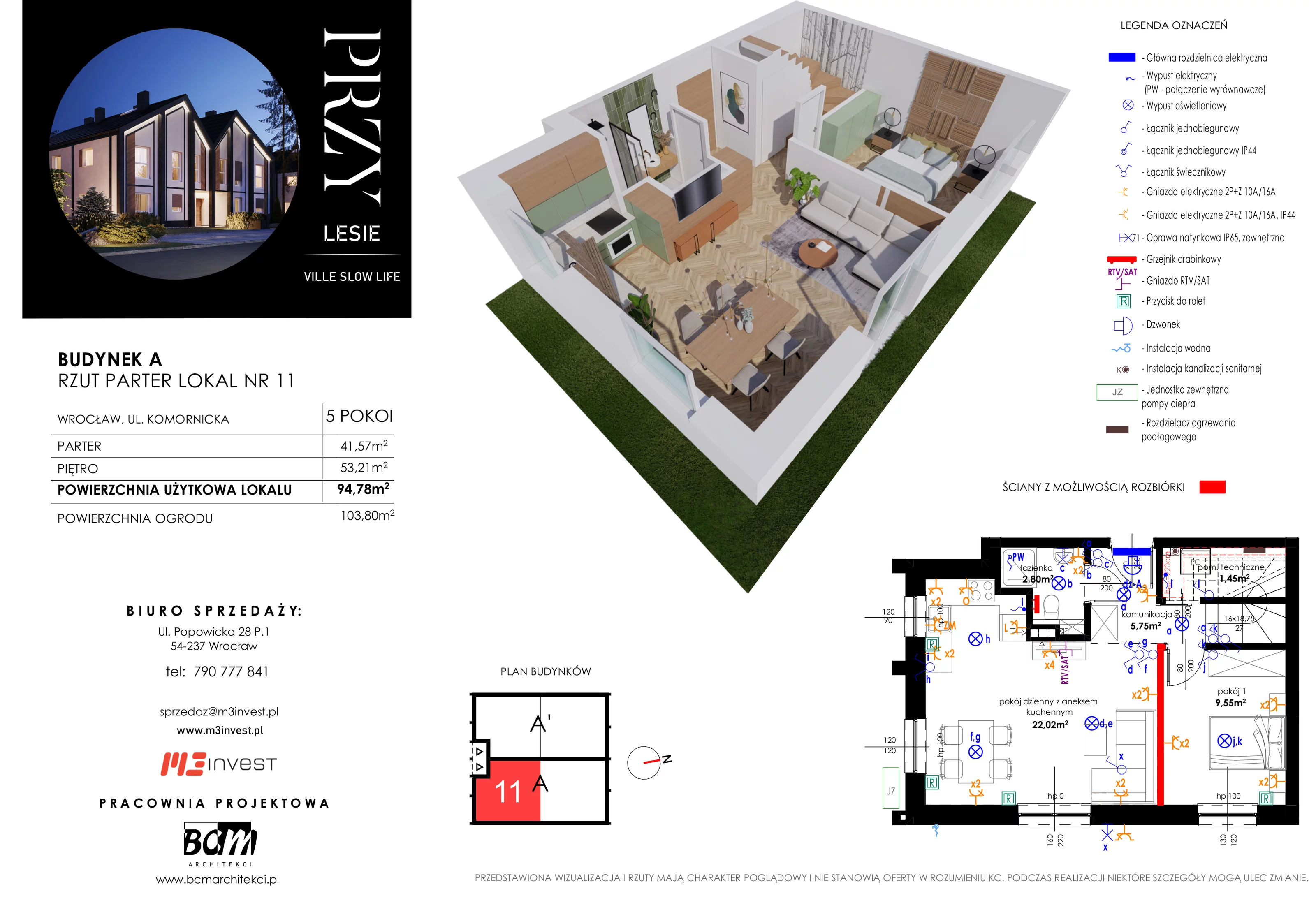 Mieszkanie 94,78 m², parter, oferta nr L11, Przy Lesie Ville Slow Life, Wrocław, Leśnica, Żar, ul. Komornicka