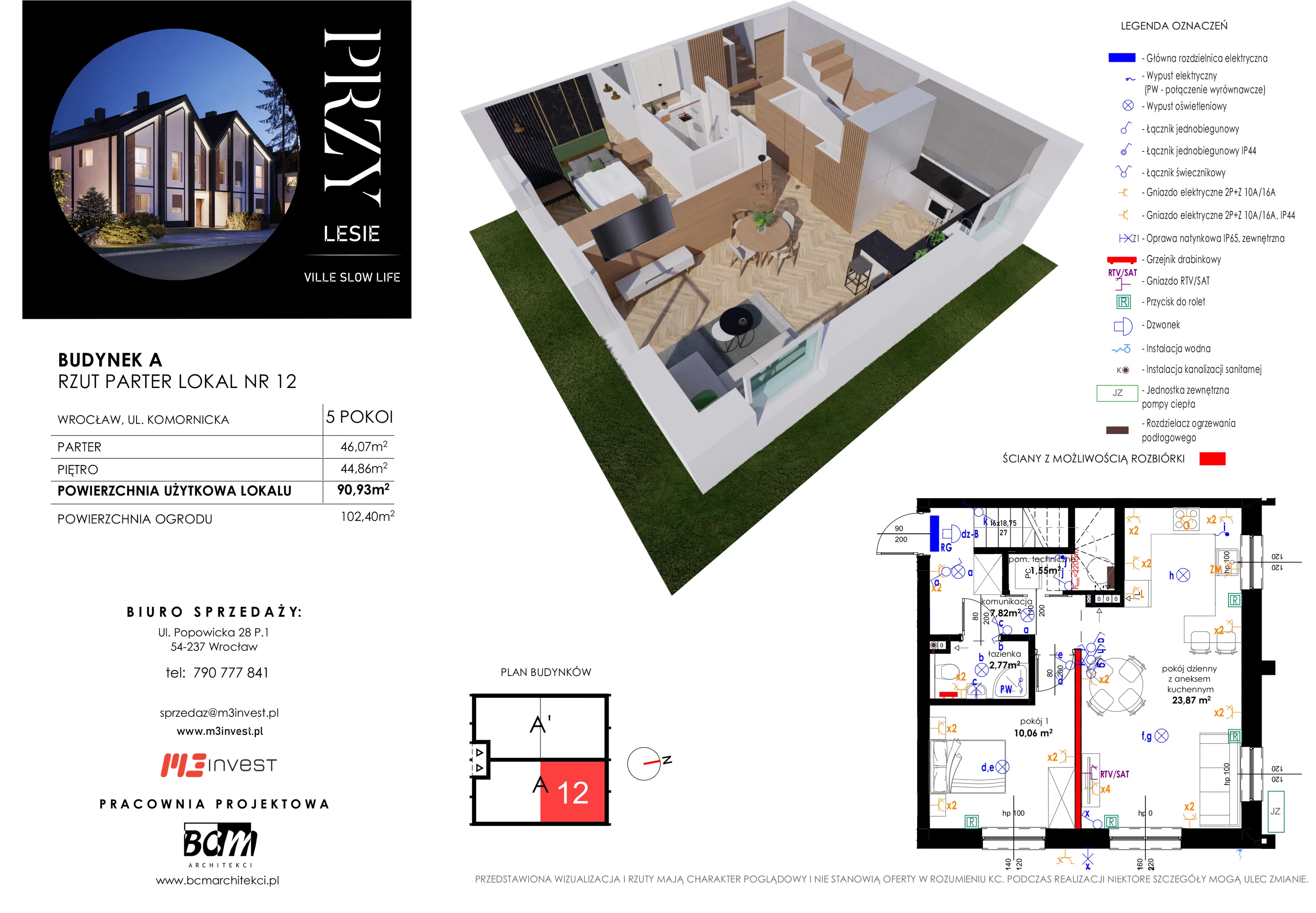 Mieszkanie 90,93 m², parter, oferta nr L12, Przy Lesie Ville Slow Life, Wrocław, Leśnica, Żar, ul. Komornicka