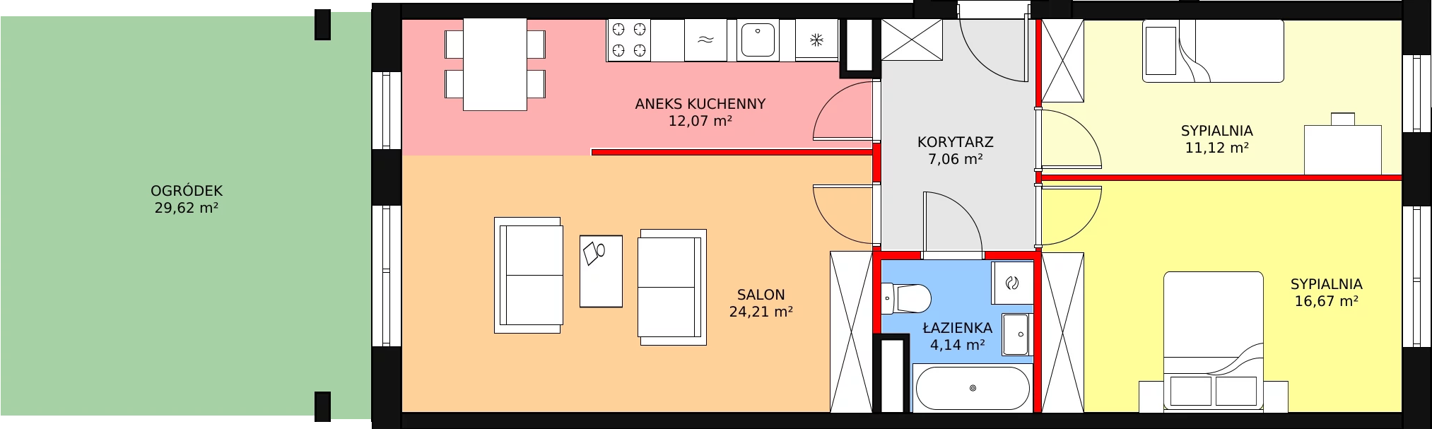 3 pokoje, mieszkanie 75,27 m², parter, oferta nr C/M19, Diamentowe Tarasy, Lublin, Wrotków, ul. Wolińskiego