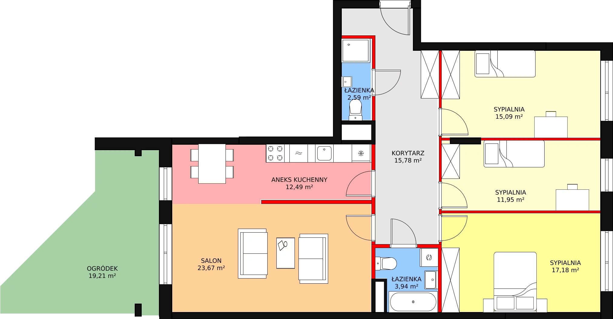 4 pokoje, mieszkanie 102,69 m², parter, oferta nr C/M30, Diamentowe Tarasy, Lublin, Wrotków, ul. Wolińskiego