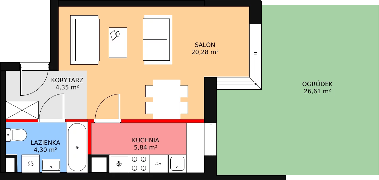 Mieszkanie 34,77 m², parter, oferta nr C/M35, Diamentowe Tarasy, Lublin, Wrotków, ul. Wolińskiego