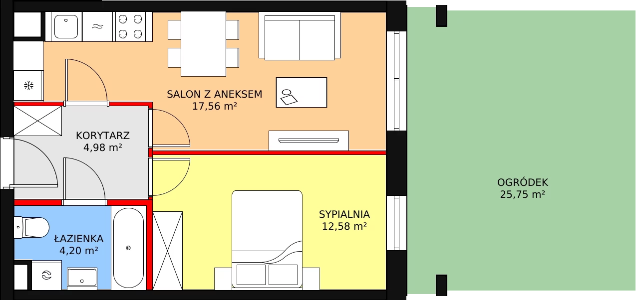 Mieszkanie 39,32 m², parter, oferta nr D/M06, Diamentowe Tarasy, Lublin, Wrotków, ul. Wolińskiego