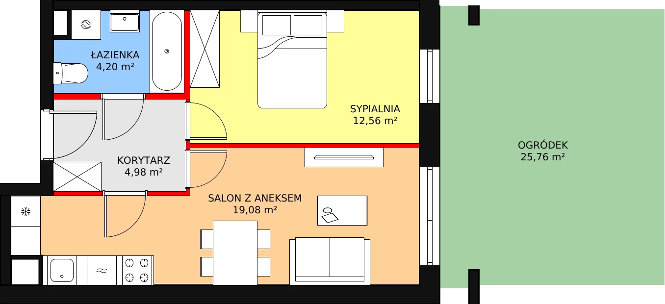 Mieszkanie 40,82 m², parter, oferta nr D/M07, Diamentowe Tarasy, Lublin, Wrotków, ul. Wolińskiego