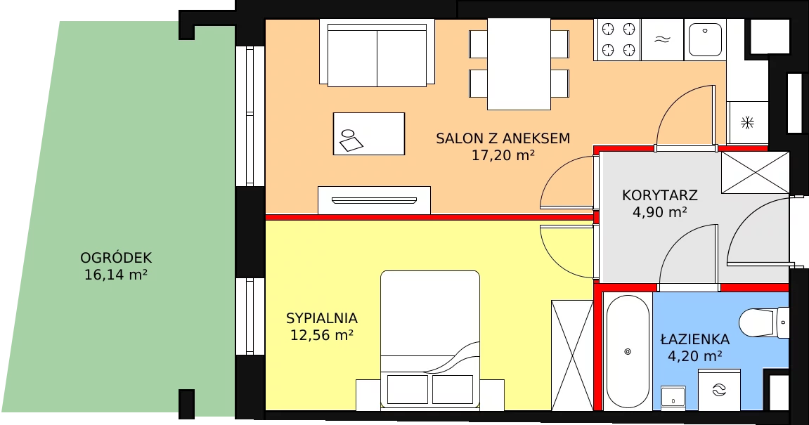 Mieszkanie 38,86 m², parter, oferta nr D/M09, Diamentowe Tarasy, Lublin, Wrotków, ul. Wolińskiego