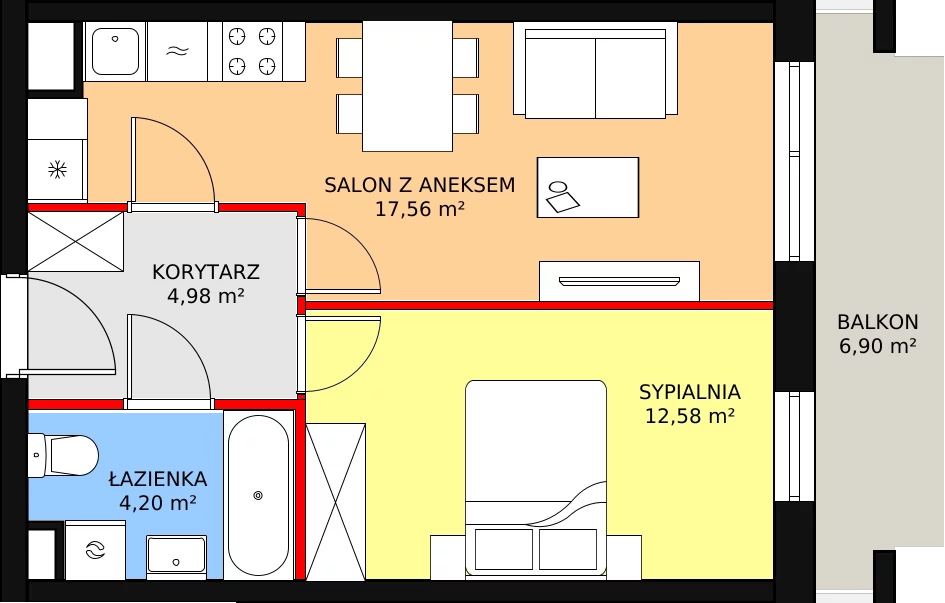 Mieszkanie 39,32 m², piętro 1, oferta nr D/M14, Diamentowe Tarasy, Lublin, Wrotków, ul. Wolińskiego