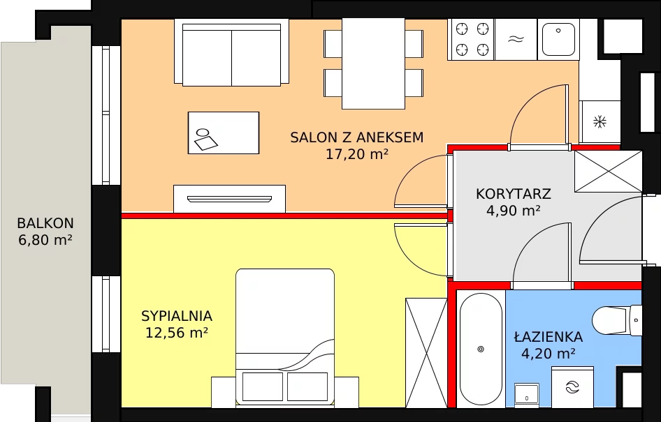 Mieszkanie 38,86 m², piętro 1, oferta nr D/M18, Diamentowe Tarasy, Lublin, Wrotków, ul. Wolińskiego