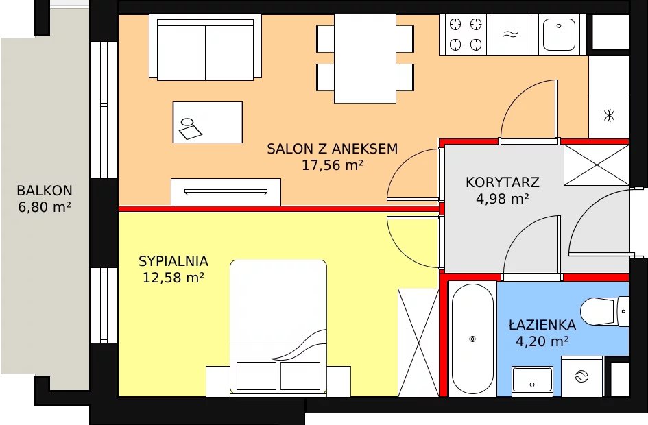 Mieszkanie 39,32 m², piętro 2, oferta nr D/M19, Diamentowe Tarasy, Lublin, Wrotków, ul. Wolińskiego