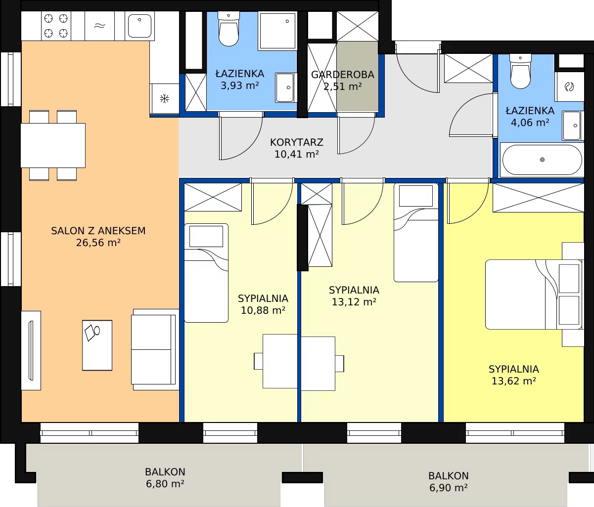 Zalety mieszkania 85.12 m², D/M43