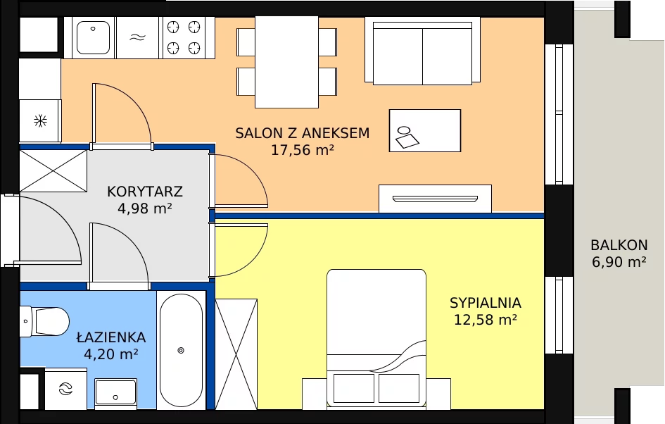 Zalety mieszkania 39.32 m², D/M51